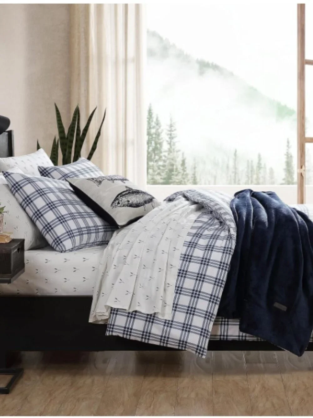 Eddie Bauer- King Duvet Cover Set 100% Cotton Bedding Set with Matching Shams